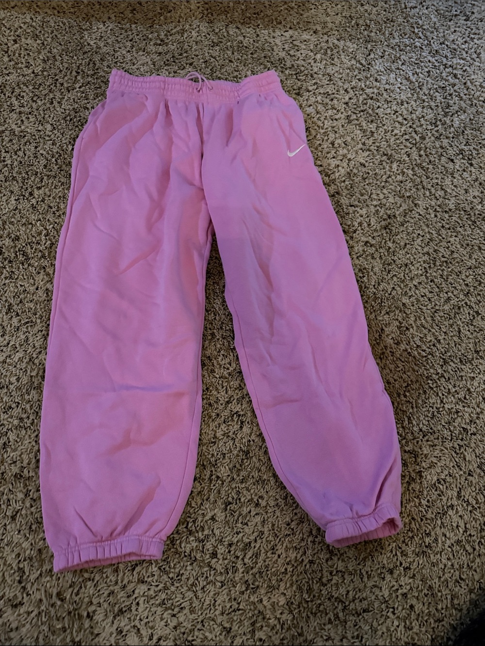 Nike Kids Pink Sweatpants with Drawstring Waist